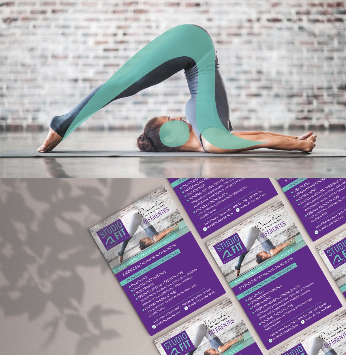 Trabajo de diseño gráfico realizado para Studio Fit